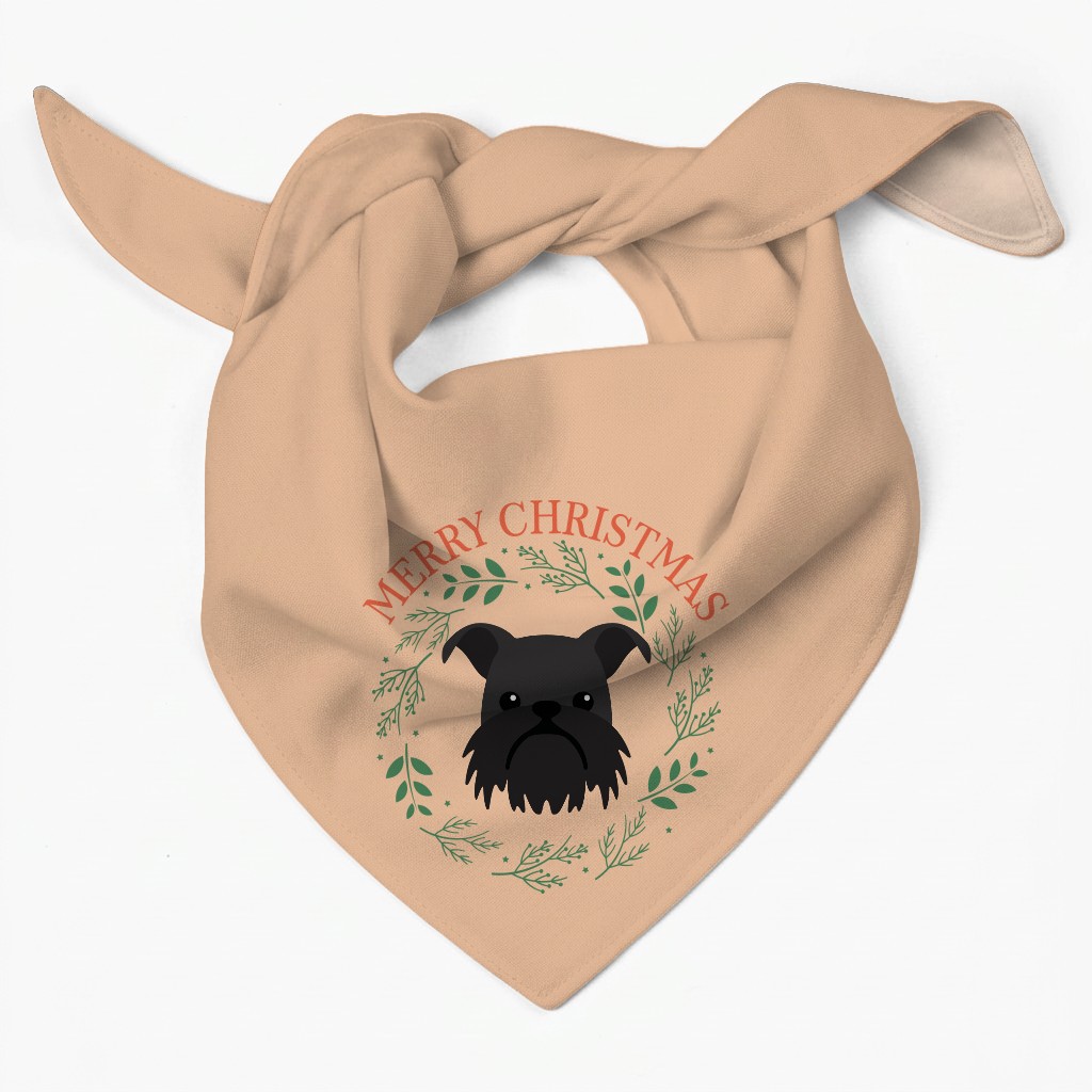 Merry Christmas Wreath: Personalised {breedFullName} Bandana
