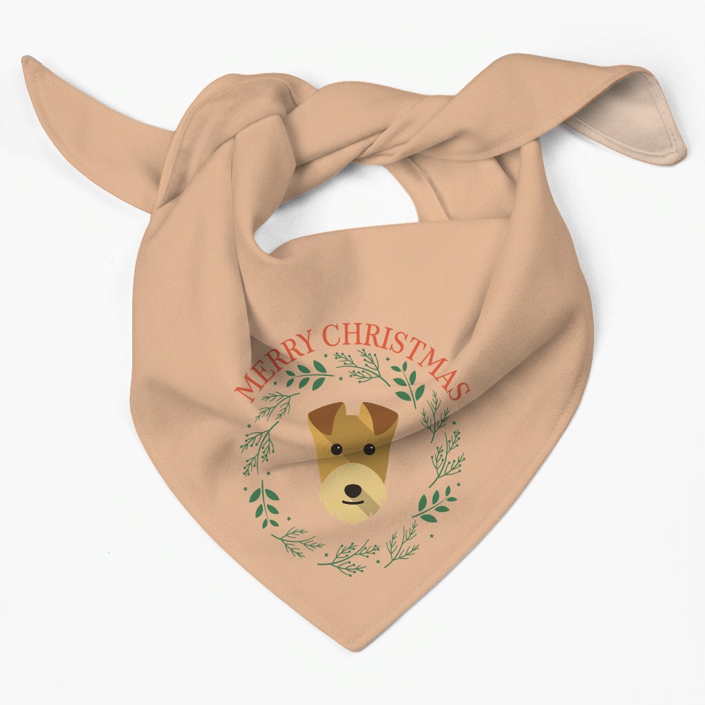 Merry Christmas Wreath: Personalised {breedFullName} Bandana