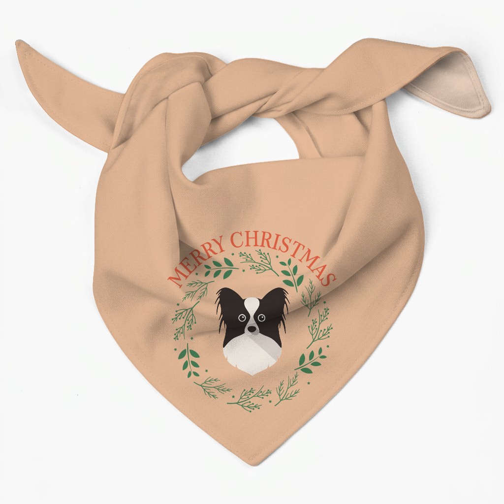 Merry Christmas Wreath: Personalised {breedFullName} Bandana