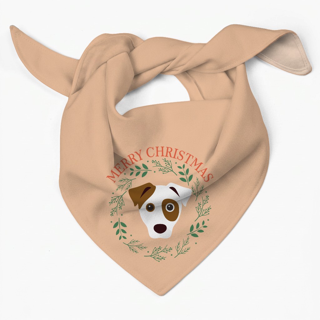 Merry Christmas Wreath: Personalised {breedFullName} Bandana