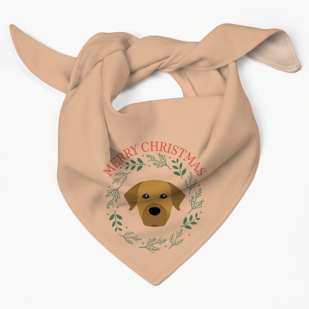 Merry Christmas Wreath: Personalized {breedFullName} Bandana