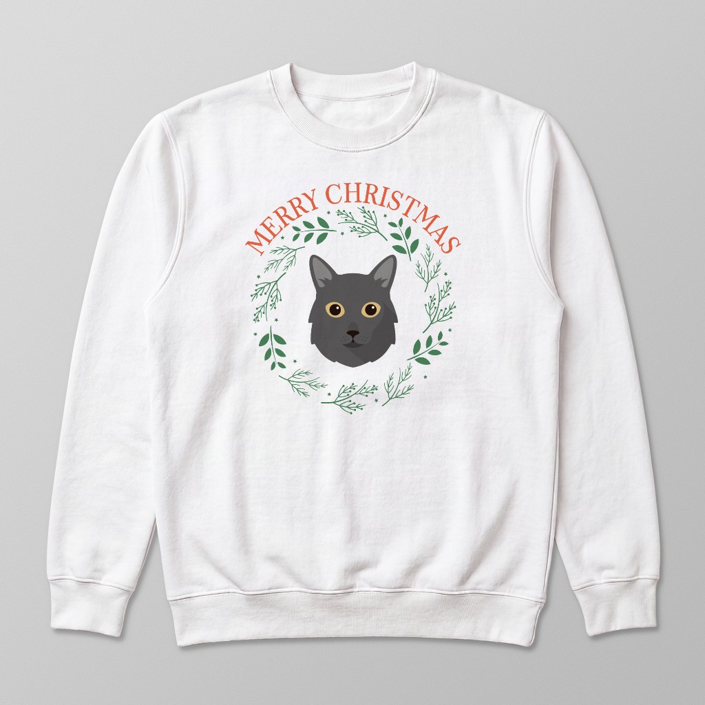 Merry Christmas Wreath: Personalised {breedFullName} Sweatshirt