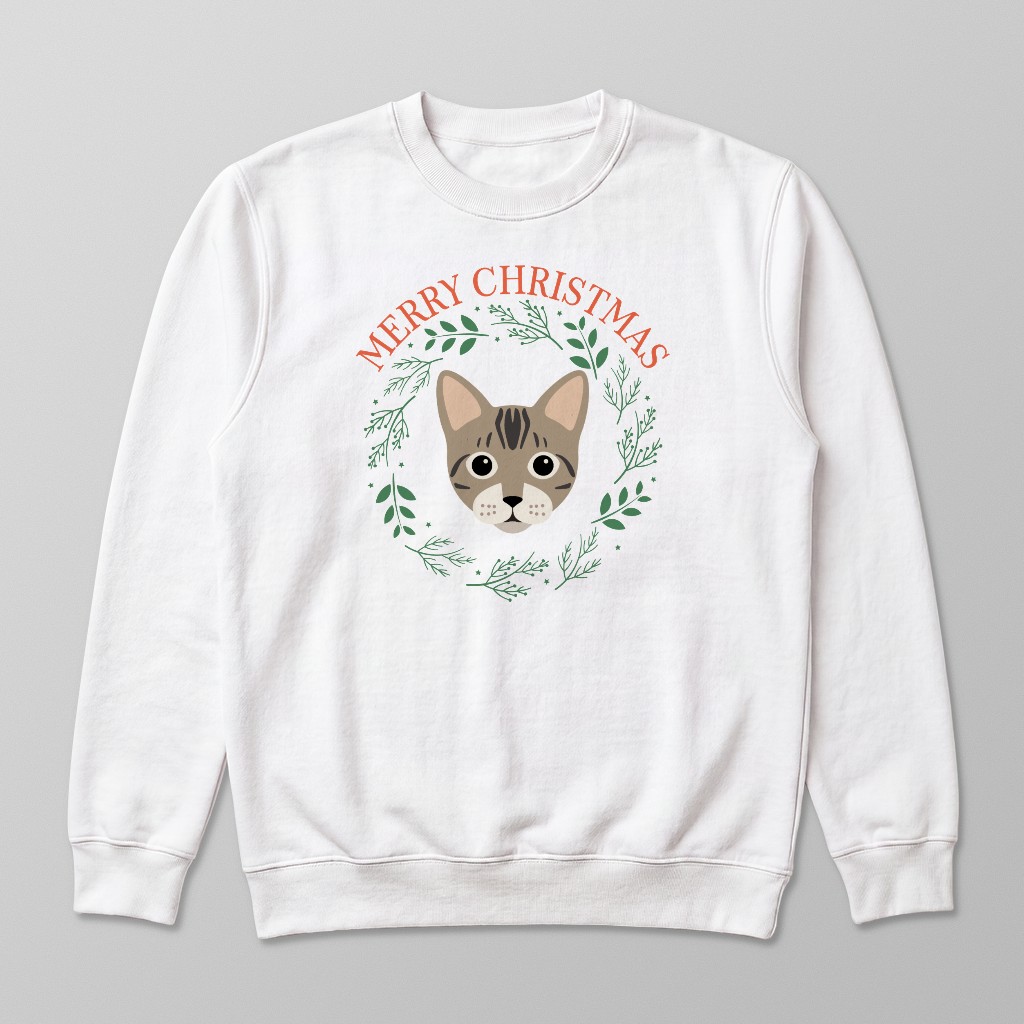 Merry Christmas Wreath: Personalised {breedFullName} Sweatshirt