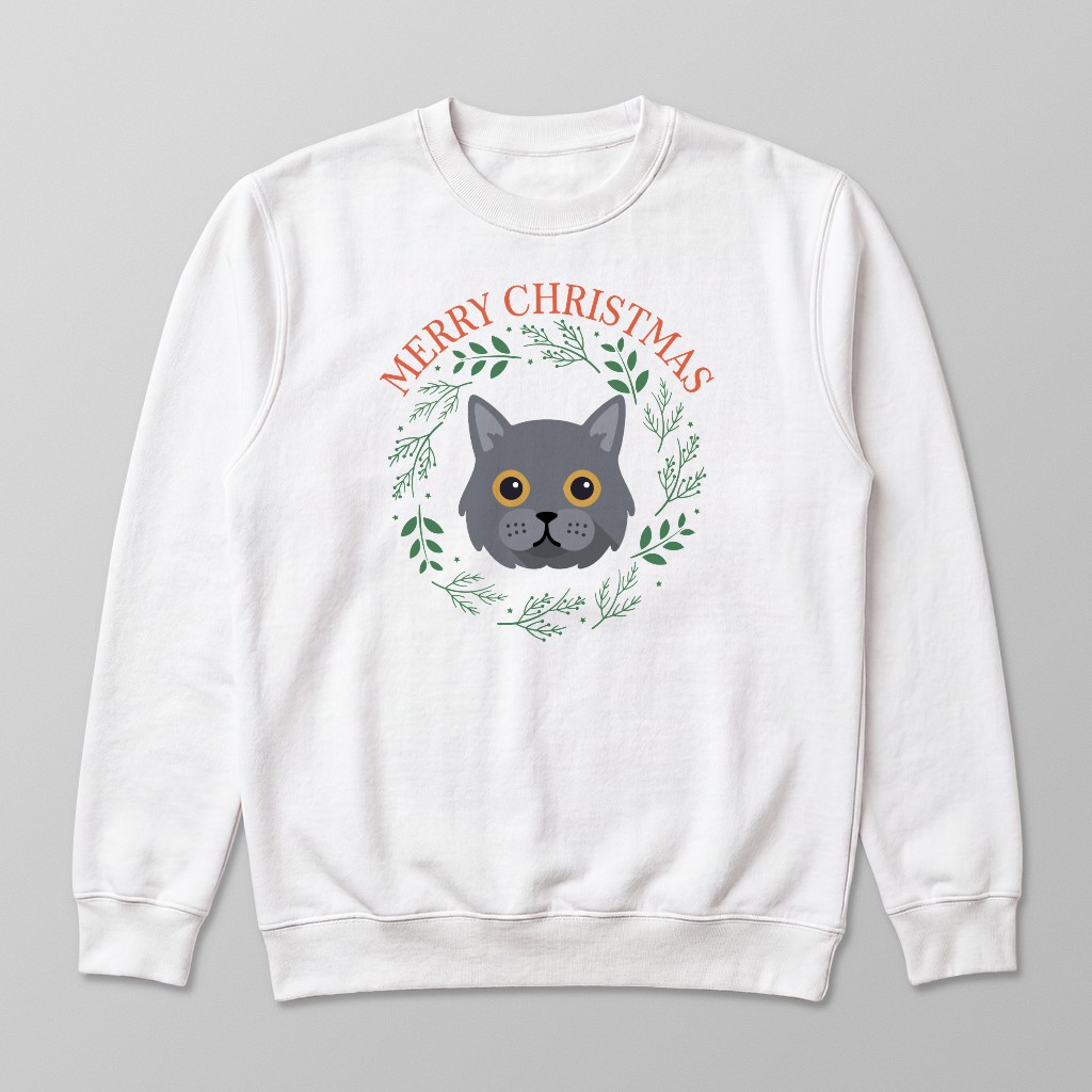 Merry Christmas Wreath: Personalised {breedFullName} Sweatshirt
