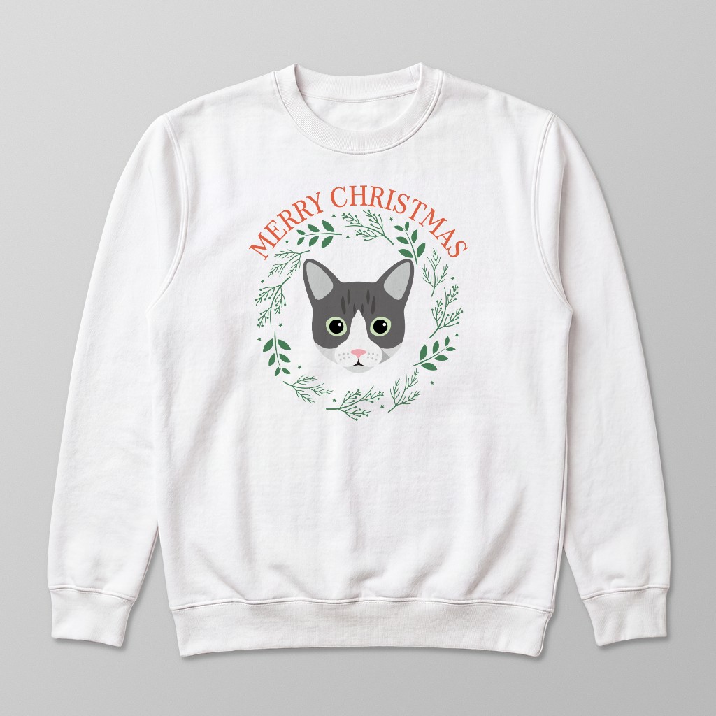 Merry Christmas Wreath: Personalised {breedFullName} Sweatshirt