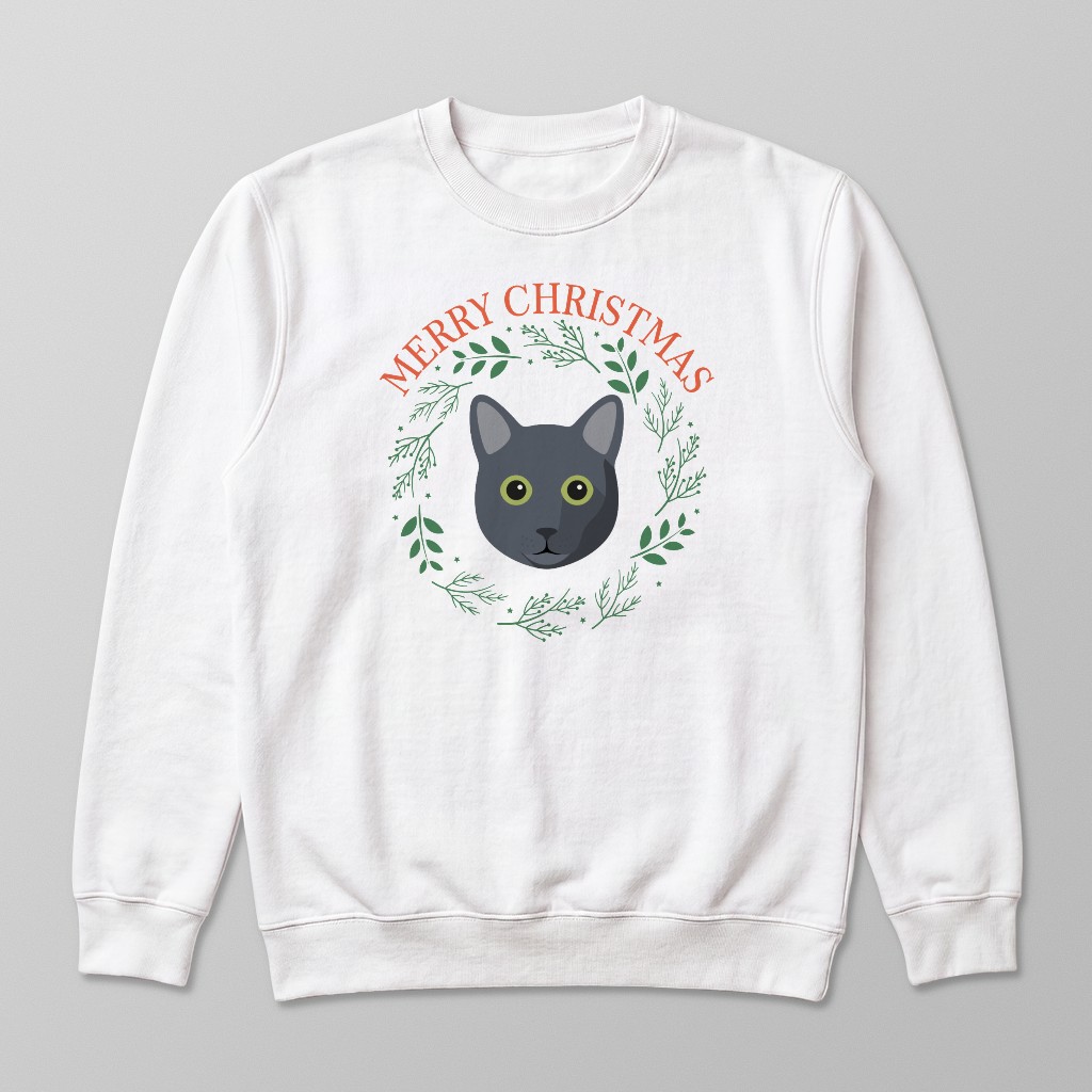 Merry Christmas Wreath: Personalized {breedFullName} Sweatshirt