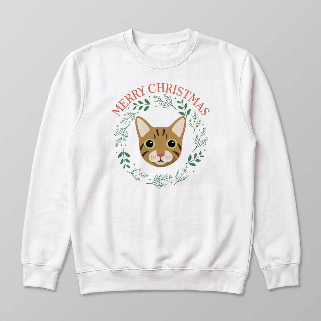 Merry Christmas Wreath: Personalised {breedFullName} Sweatshirt