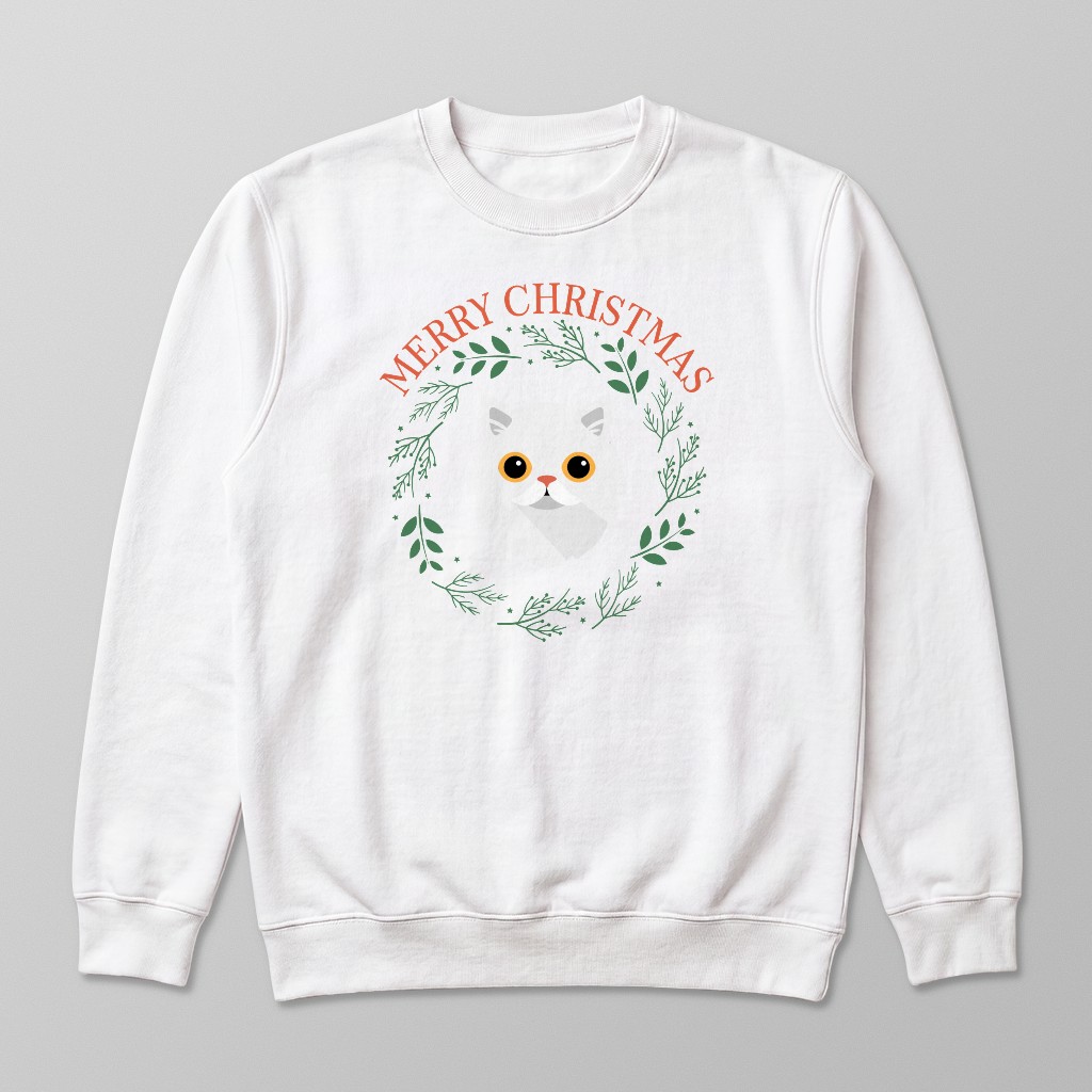 Merry Christmas Wreath: Personalised {breedFullName} Sweatshirt
