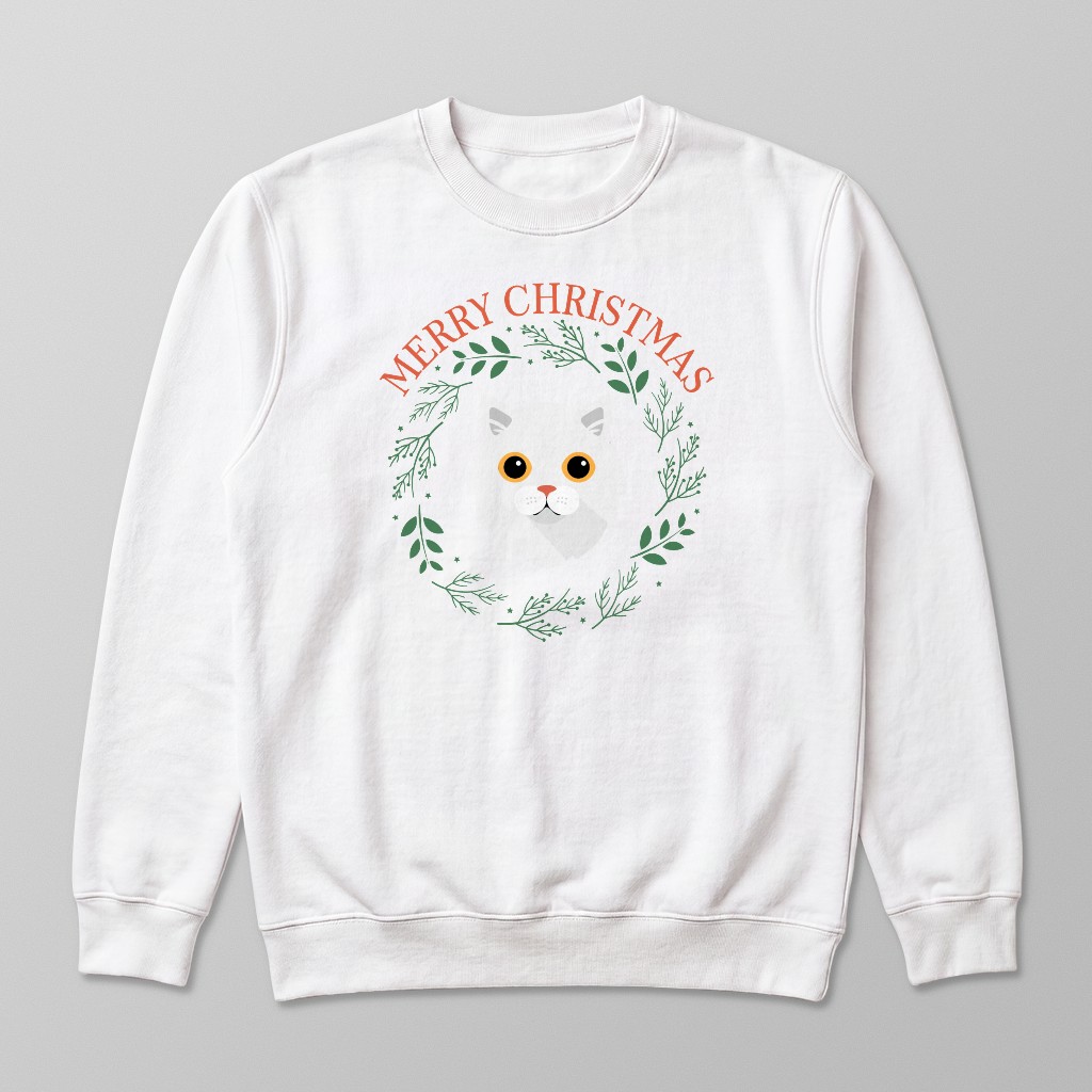 Merry Christmas Wreath: Personalised {breedFullName} Sweatshirt