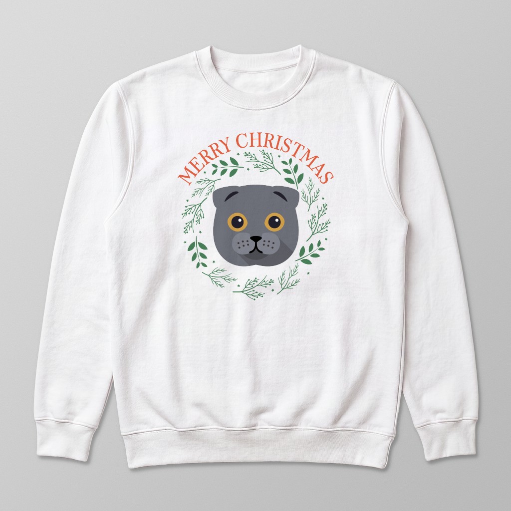 Merry Christmas Wreath: Personalised {breedFullName} Sweatshirt