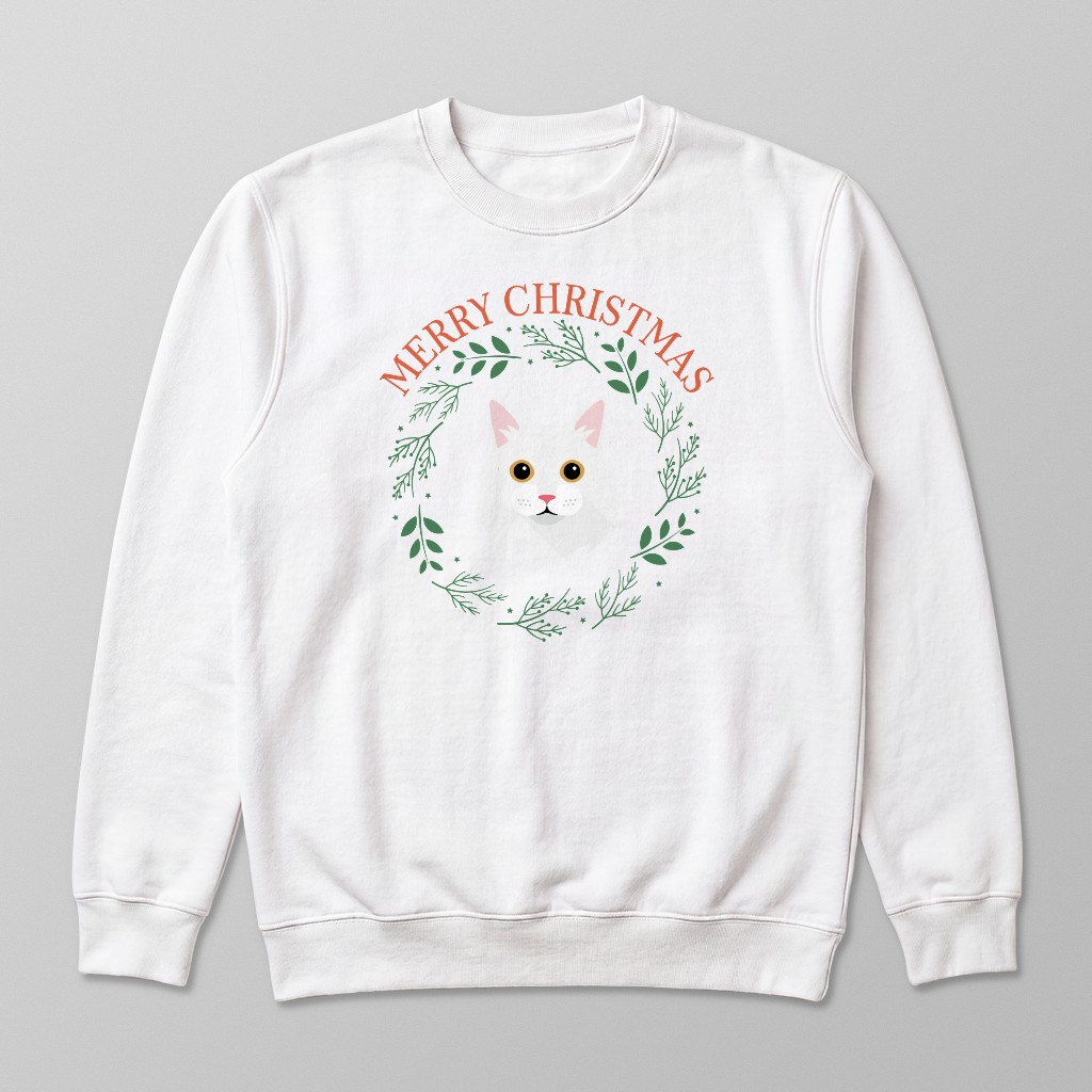 Merry Christmas Wreath: Personalised {breedFullName} Sweatshirt
