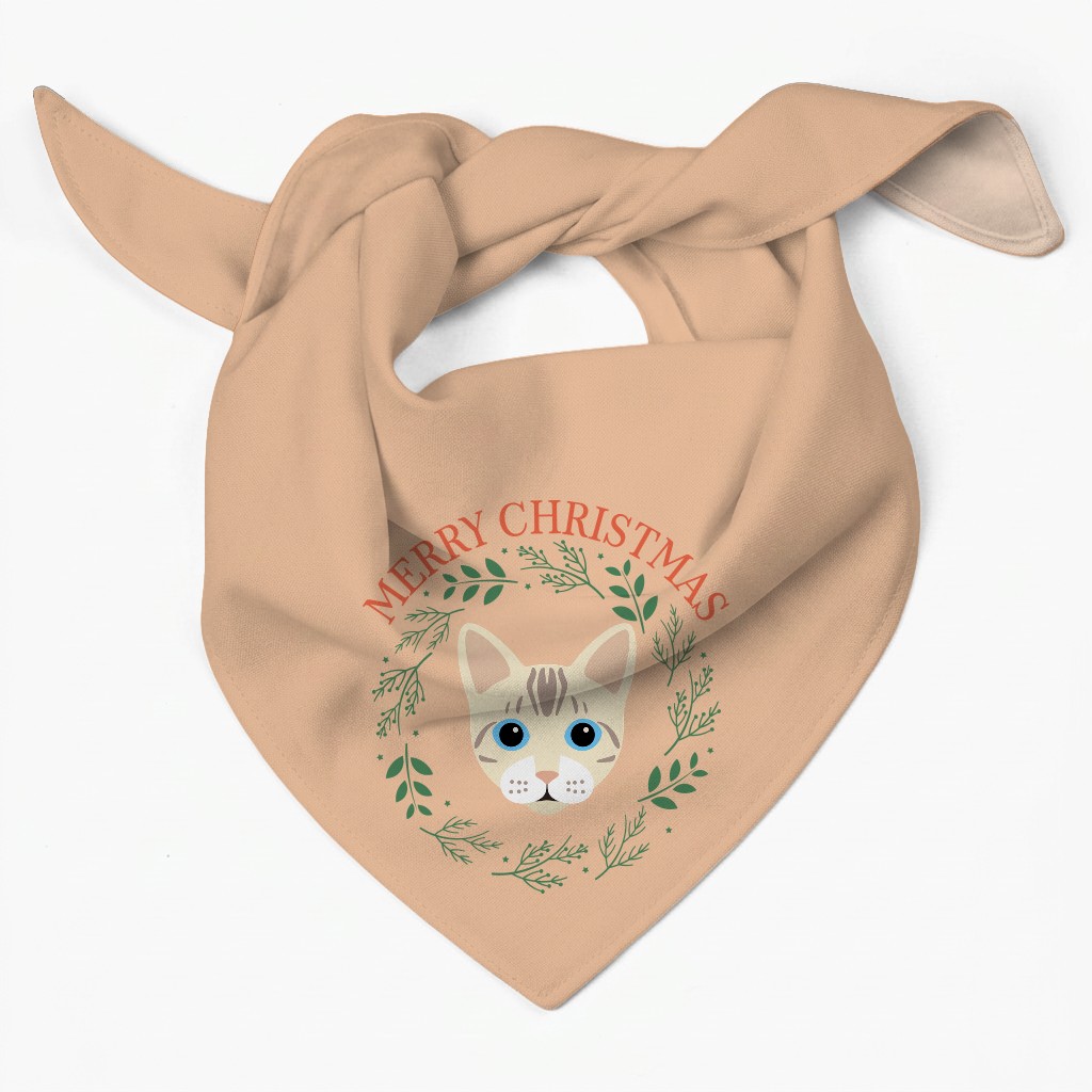 Merry Christmas Wreath: Personalised {breedFullName} Bandana