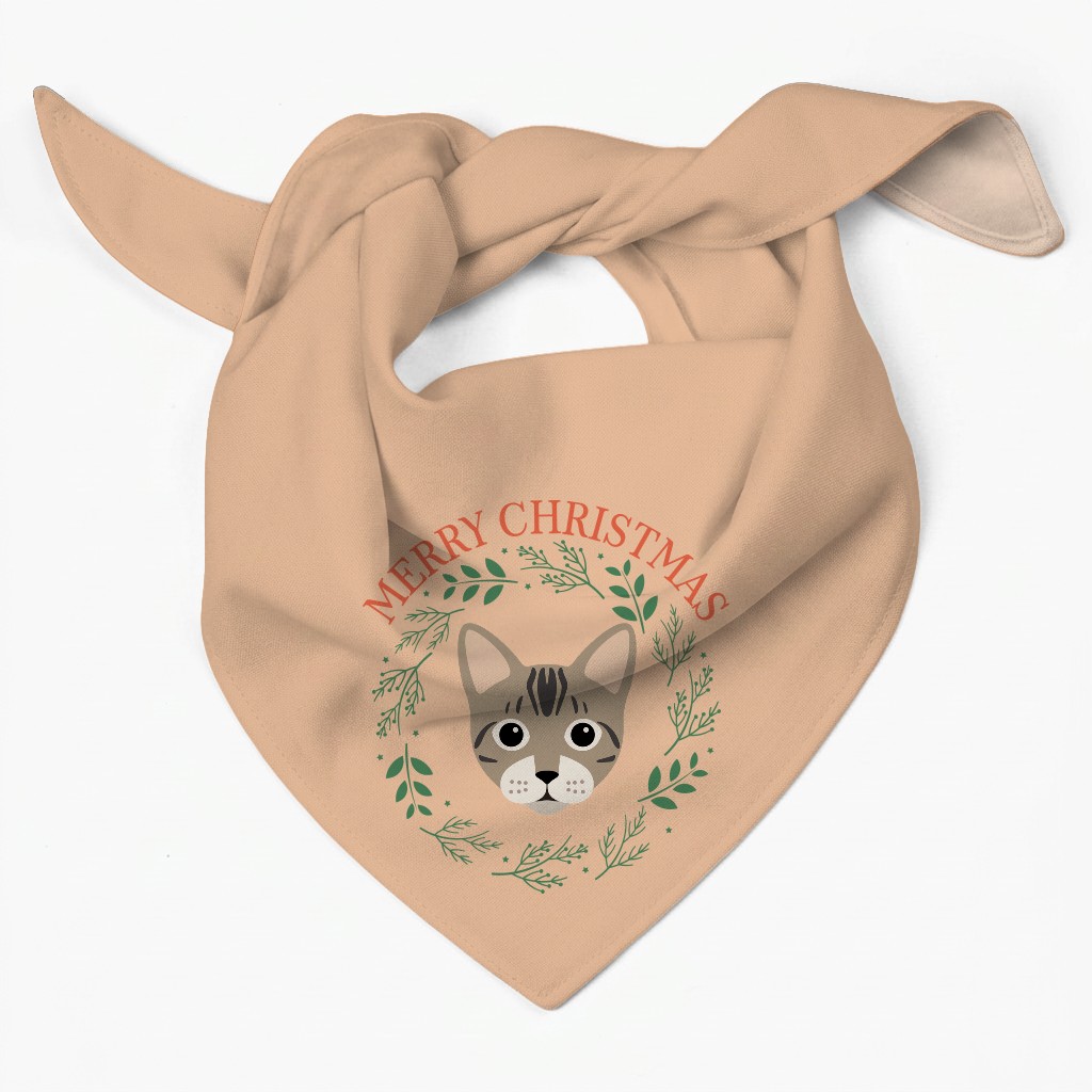 Merry Christmas Wreath: Personalised {breedFullName} Bandana