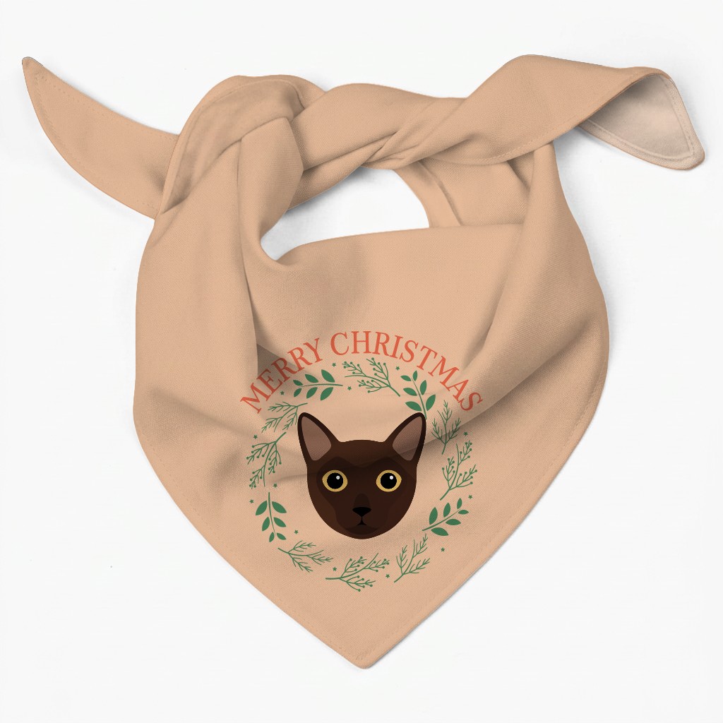 Merry Christmas Wreath: Personalised {breedFullName} Bandana
