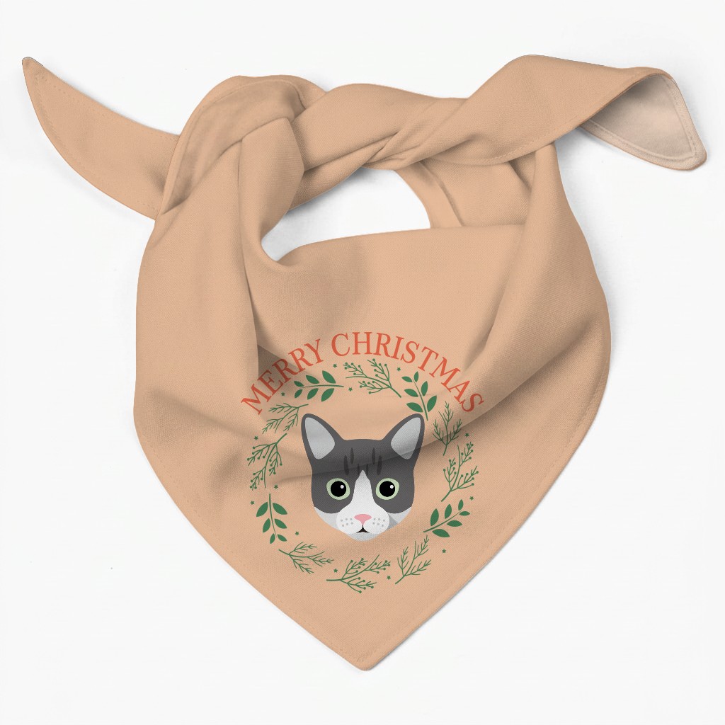 Merry Christmas Wreath: Personalised {breedFullName} Bandana
