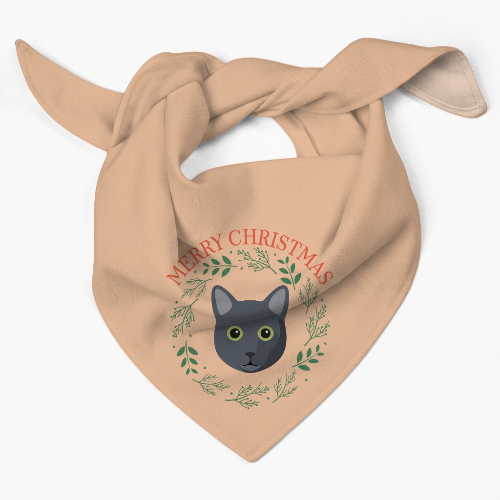 Merry Christmas Wreath: Personalized {breedFullName} Bandana