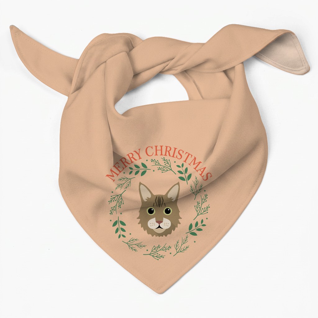Merry Christmas Wreath: Personalized {breedFullName} Bandana