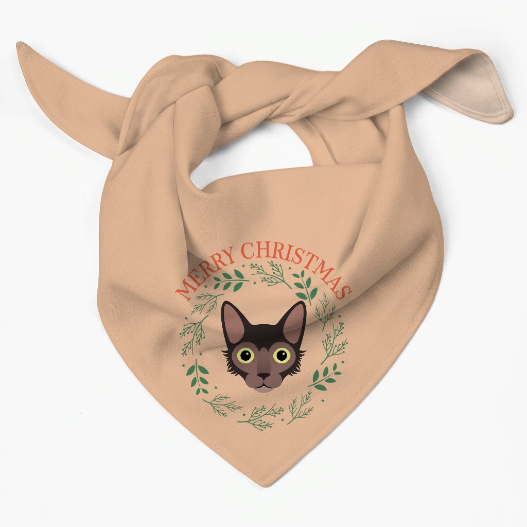 Merry Christmas Wreath: Personalised {breedFullName} Bandana