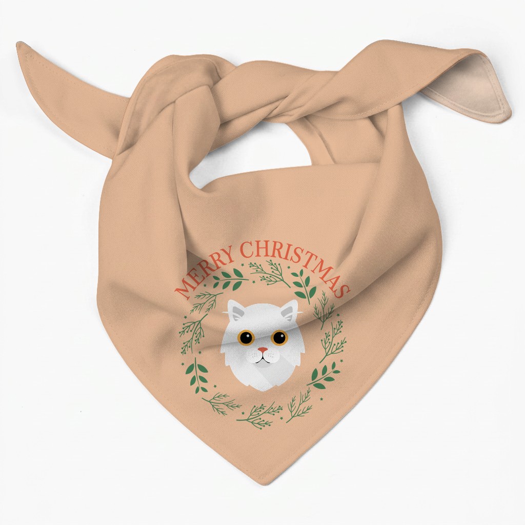 Merry Christmas Wreath: Personalised {breedFullName} Bandana