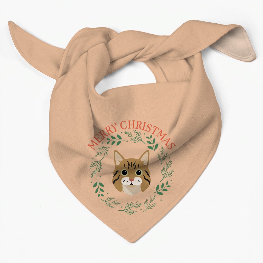 Merry Christmas Wreath: Personalised {breedFullName} Bandana