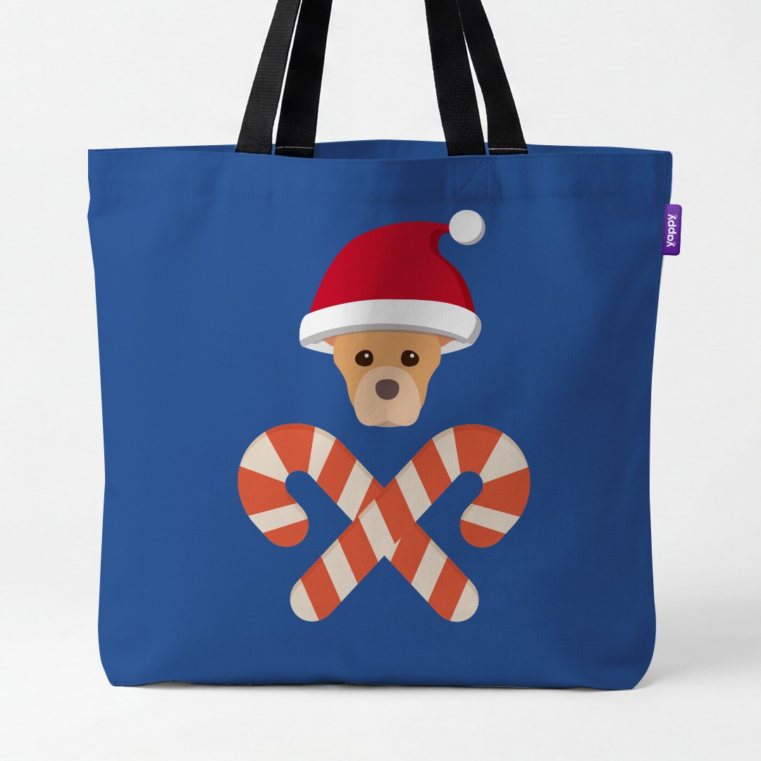 'Candy Cane Crossbones' - Personalized {breedCommonName} Canvas Bag