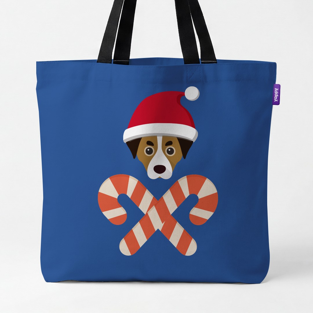 'Candy Cane Crossbones' - Personalized {breedCommonName} Canvas Bag