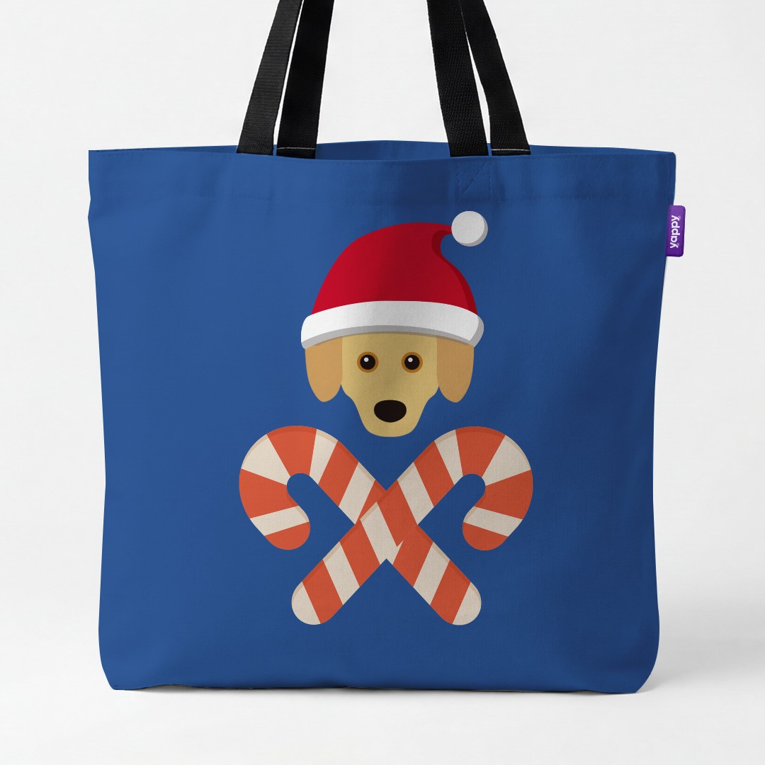 'Candy Cane Crossbones' - Personalized {breedCommonName} Canvas Bag