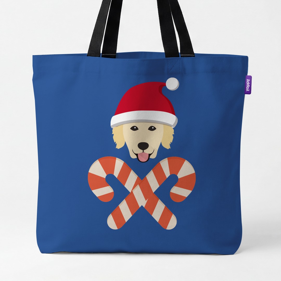 'Candy Cane Crossbones' - Personalized {breedCommonName} Canvas Bag
