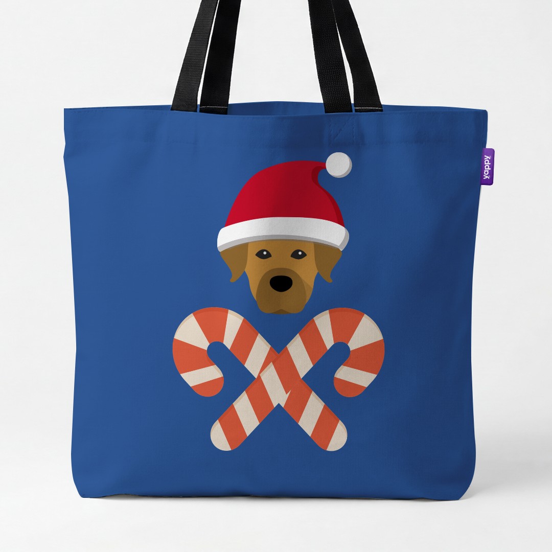 'Candy Cane Crossbones' - Personalized {breedCommonName} Canvas Bag
