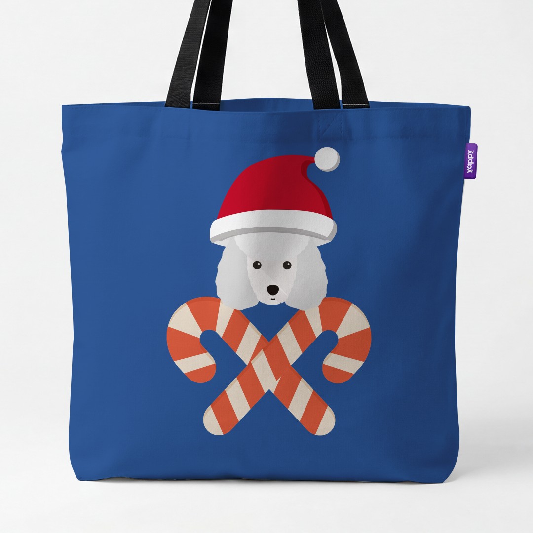 'Candy Cane Crossbones' - Personalized {breedCommonName} Canvas Bag