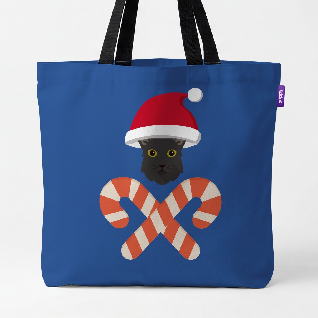 'Candy Cane Crossbones' - Personalized {breedCommonName} Canvas Bag