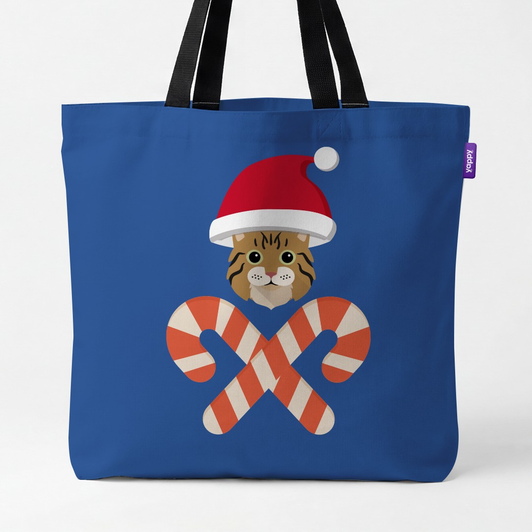 'Candy Cane Crossbones' - Personalised {breedCommonName} Canvas Bag