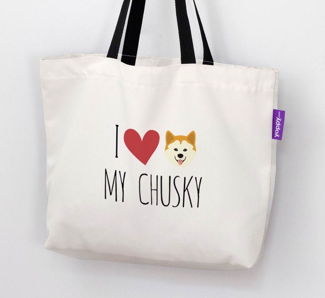 I Love My {breedShortName}: Personalized Canvas Bag