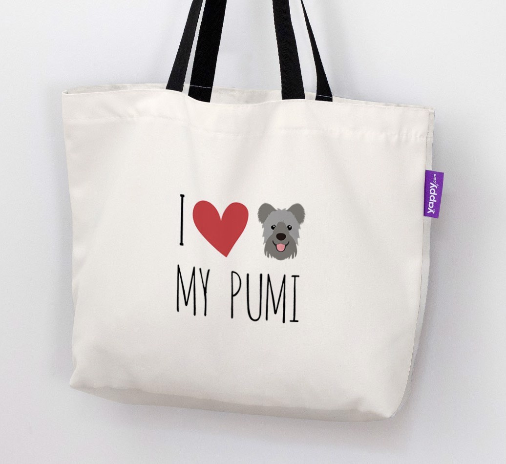 I Love My {breedShortName}: Personalized Canvas Bag