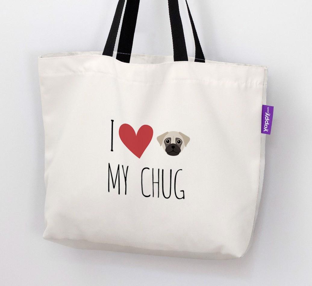 I Love My {breedShortName}: Personalized Canvas Bag