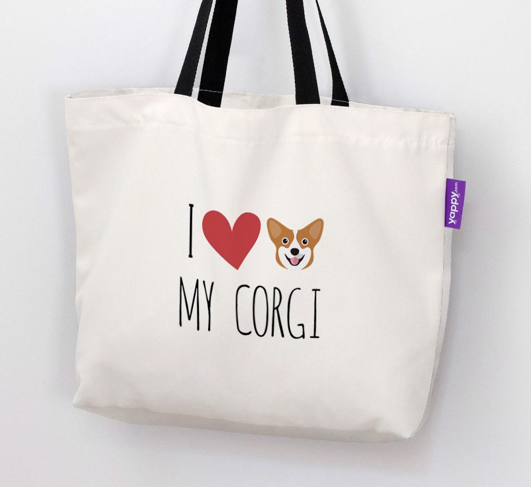 I Love My {breedShortName}: Personalized Canvas Bag