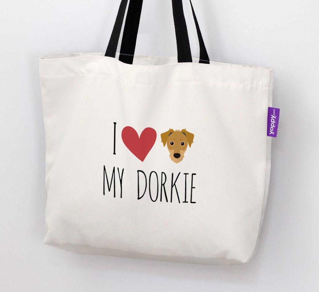 I Love My {breedShortName}: Personalized Canvas Bag