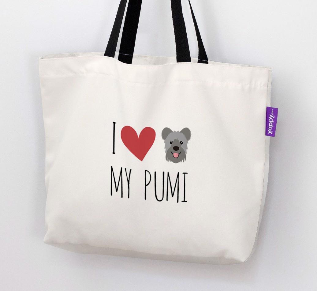 I Love My {breedShortName}: Personalized Canvas Bag