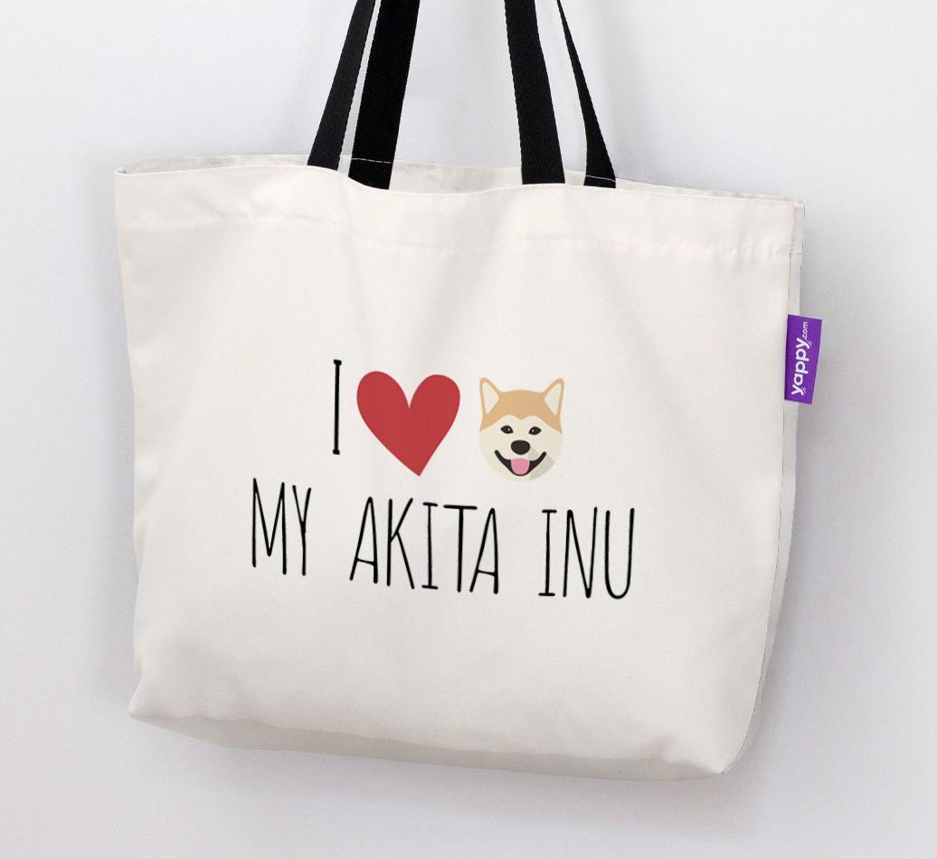 I Love My {breedShortName}: Personalized Canvas Bag