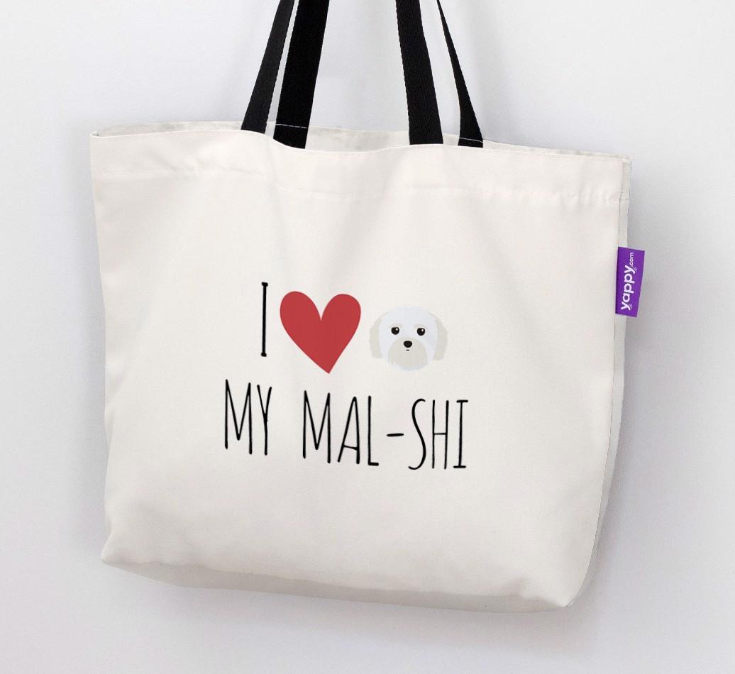 I Love My {breedShortName}: Personalized Canvas Bag