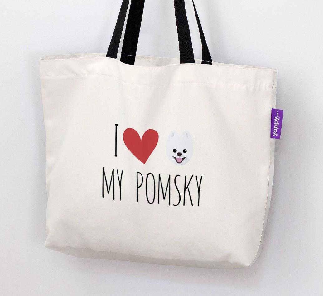 I Love My {breedShortName}: Personalized Canvas Bag