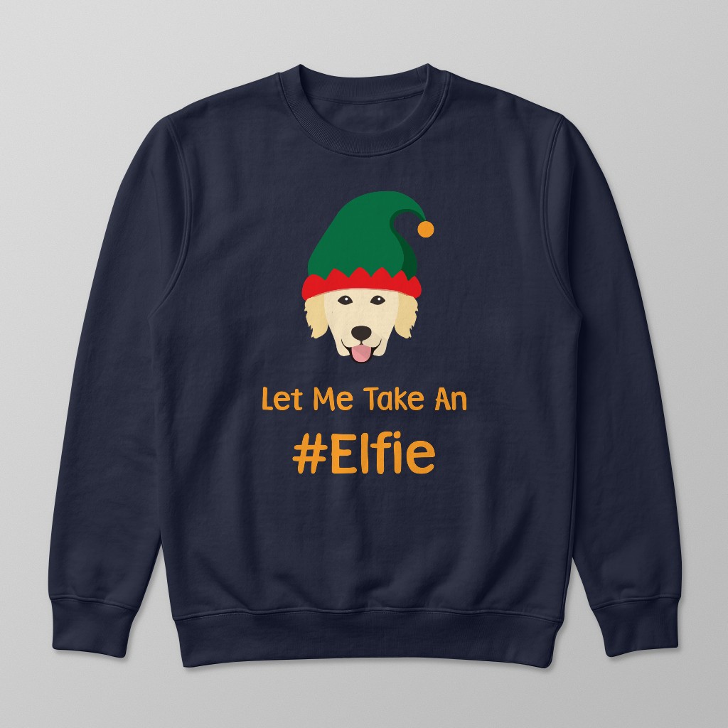 Let Me Take An Elfie: Personalized {breedFullName} Sweatshirt