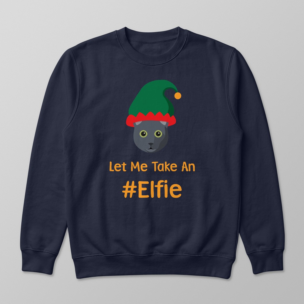 Let Me Take An Elfie: Personalized {breedFullName} Sweatshirt
