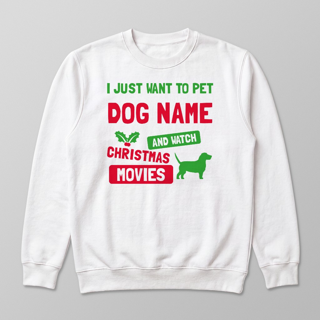 Watch Christmas Movies: Personalised {breedFullName} Sweatshirt