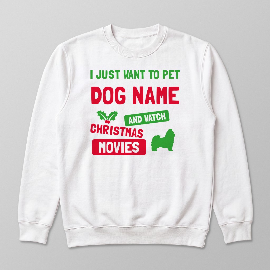 Watch Christmas Movies: Personalised {breedFullName} Sweatshirt