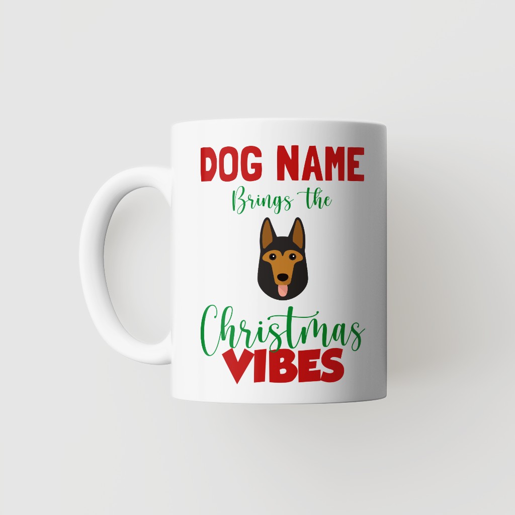 Christmas Vibes: Personalised {breedFullName} Mug