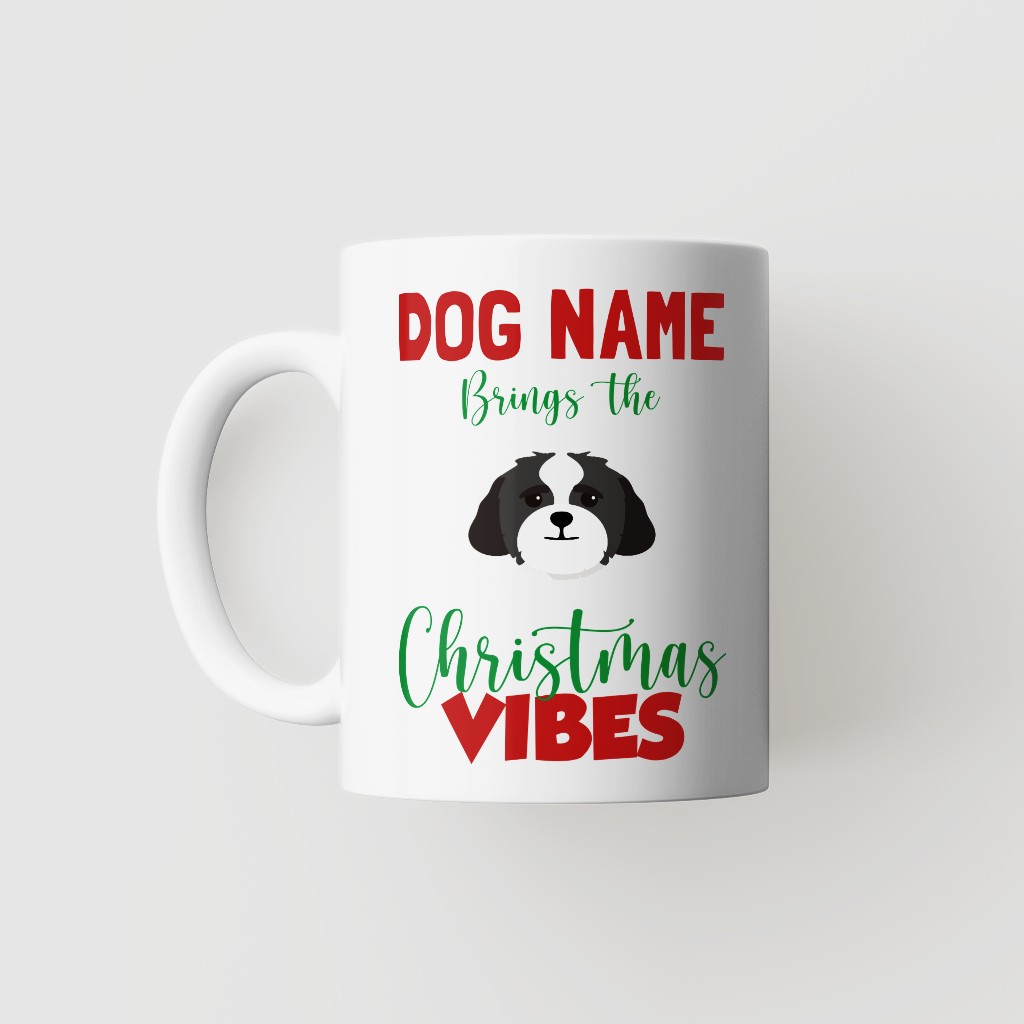 Christmas Vibes: Personalised {breedFullName} Mug