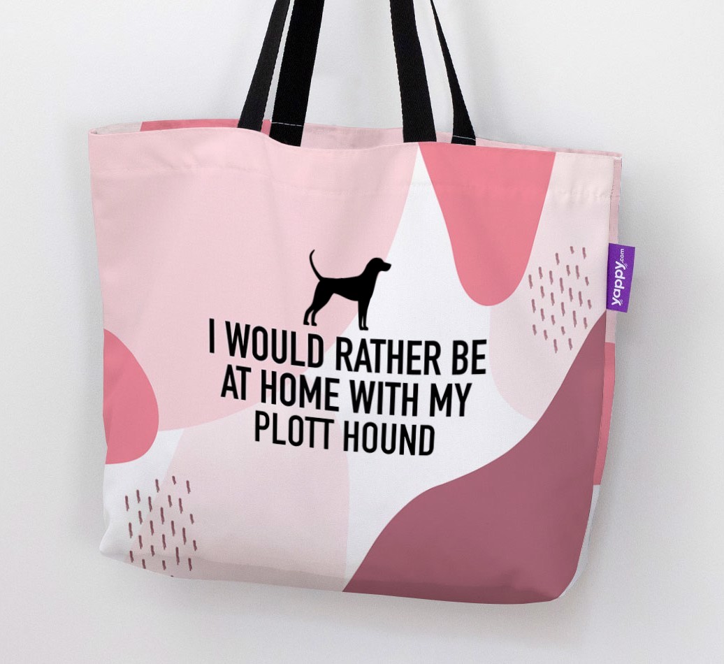 'I'd Rather Be At Home With My {breedCommonName}' Canvas Bag with {breedFullName} Silhouette
