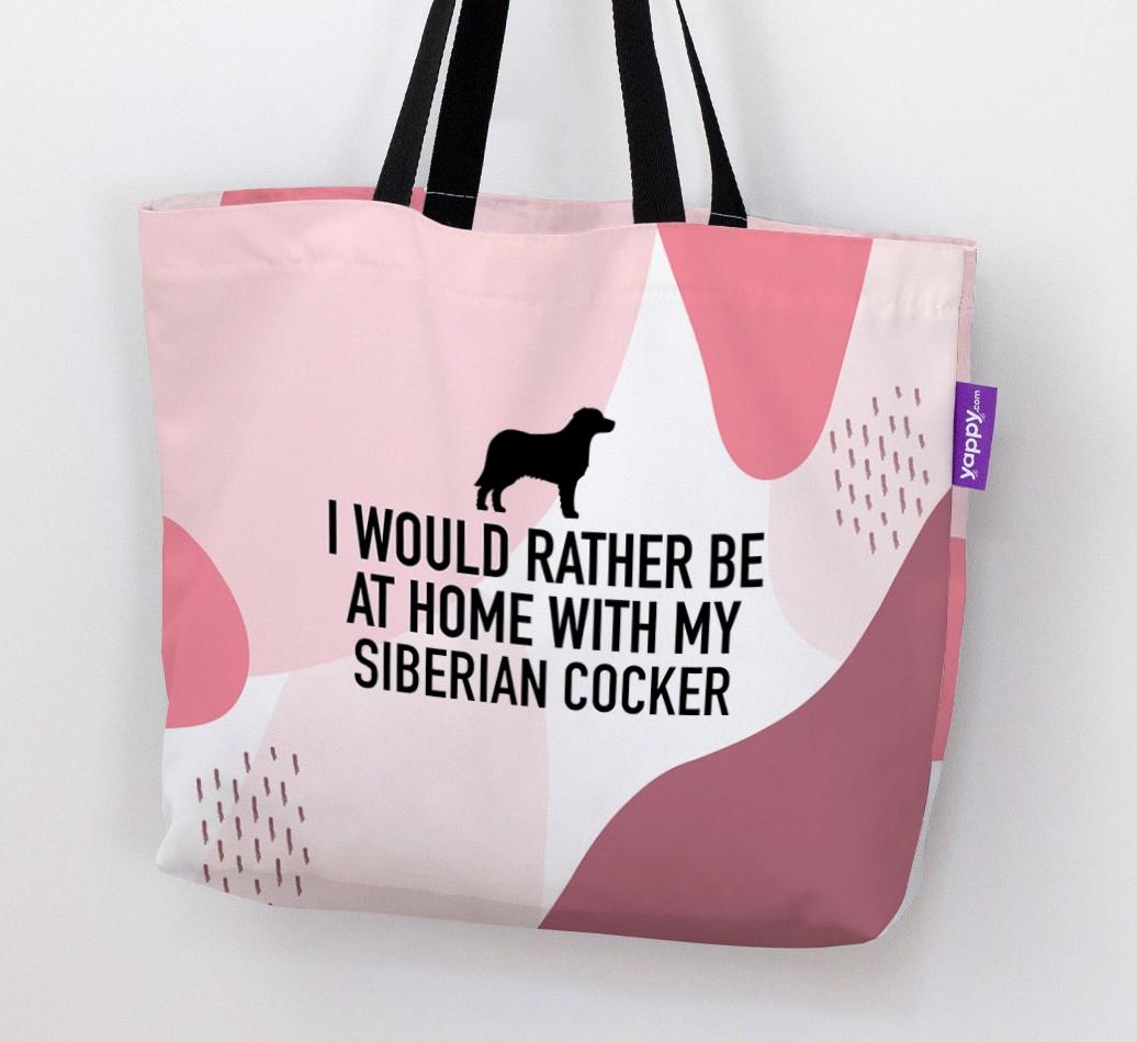 I'd Rather Be at Home With My {breedCommonName}: Personalised Canvas Bag