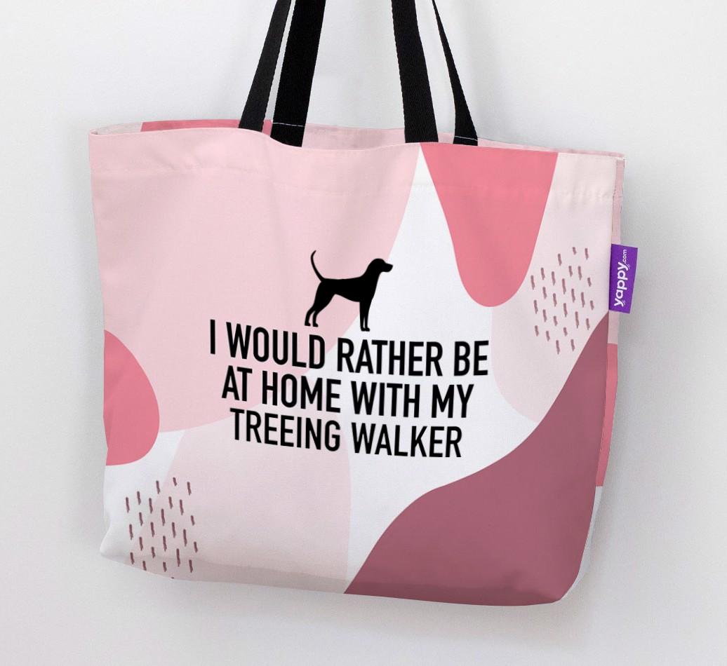 'I'd Rather Be At Home With My {breedCommonName}' Canvas Bag with {breedFullName} Silhouette